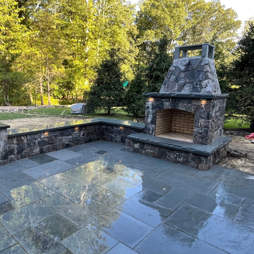 Fireplace Patio Build Fire Place Masonry Stone Patios Mason Patio Building
